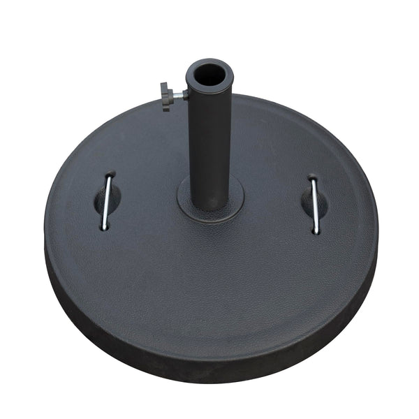 English Elm Patio Umbrella Base with Adjustable Knob & Dual Handles, Heavy-Duty HDPE Resin Stand for 1.5"-1.9" W1859P198655