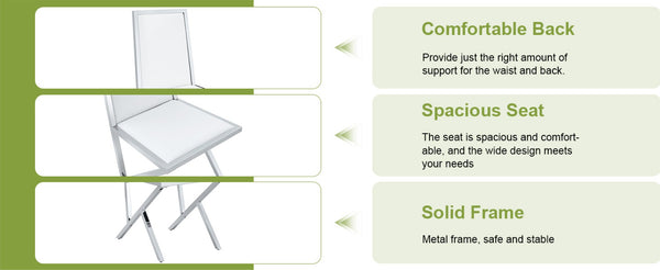 English Elm Table and Chair Set Tempered Glass Top with Silver Metal Frames Seats 8 Dining White+Silver W1151S04765
