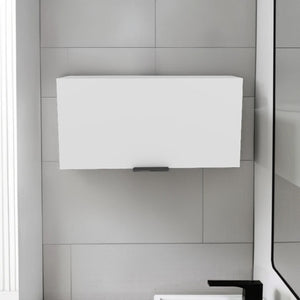 English Elm Elsah Compact Pull-Up Door Wall Cabinet for Kitchen Bathroom Garage – Space-Saving White Engineered Wood B200P362007