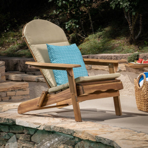 English Elm Christopher Knight Home® - Chair Cushion, Khaki Adirondack Style, Water-Resistant Fabric, Tailored Comfort For Outdoor Seating N769P577024K