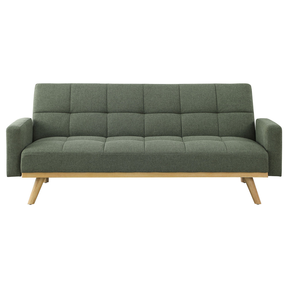 English Elm Declan Sage Green Tufted Convertible Sofa Bed with Track Arms, Modular Cozy Upholstery & Wood Frame B062P358309