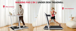 English Elm 2 in 1 Folding Under Desk Treadmill 2.5hp Walking Jogging Machine with Remote Control W130384071