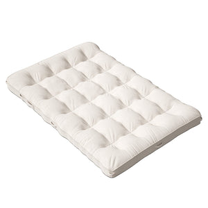 English Elm 8 Inch Foldable Corduroy Floor Mattress Full Size Sofa Bed Guest Sleeping Pad Beige T3210P477353