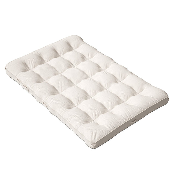 English Elm 8 Inch Foldable Corduroy Floor Mattress Full Size Sofa Bed Guest Sleeping Pad Beige T3210P477353
