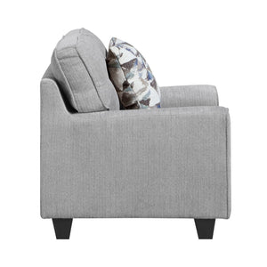 English Elm Contemporary Chenille 3 Piece Sofa Set with Pocket Coil Support and Reversible Cushions Gray B011S02476
