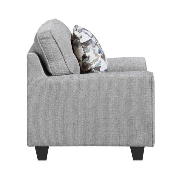 English Elm Contemporary Chenille 3 Piece Sofa Set with Pocket Coil Support and Reversible Cushions Gray B011S02476