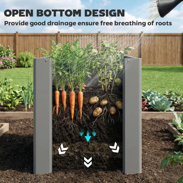 English Elm Balcony Galvanized Steel Planter Box Deep Root Outdoor Garden Bed Patio Ready T3971P481357