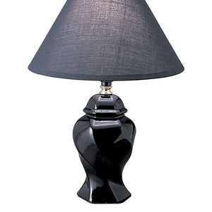 English Elm 13" Elegant Ceramic Table Lamp - Urn-Shaped Design In Black Finish With Stylish Linen Shade B072116104