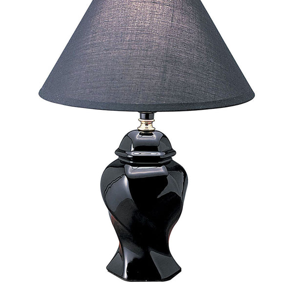 English Elm 13" Elegant Ceramic Table Lamp - Urn-Shaped Design In Black Finish With Stylish Linen Shade B072116104
