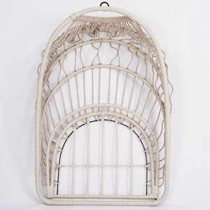 English Elm Outdoor Egg Hanging Chair with Stand - Light Gray Wicker Hammock, 350lb Steel Frame, Cozy Washable Cushions W2500P262991