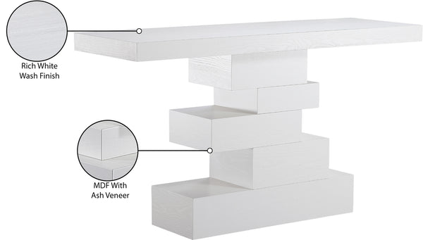 Westmount Off-White Console Table 499White-S Meridian Furniture