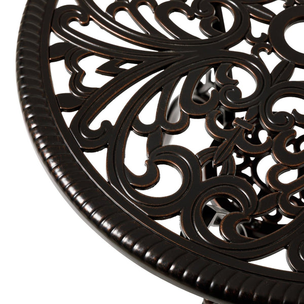 English Elm Vigo Outdoor Accent Table Powder Coated All Weather Patio Balcony Square Side N776P381211C