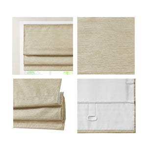 English Elm Printed Faux Silk Room Darkening Cordless Roman Shade with Thermal Backing, OEKO‑TEX Certified Energy Efficient Window Covering taupe 6.04 L x 11.42 W x 7.48 H B03598313