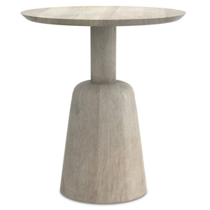 English Elm Finchley Solid Mango Wood Round Side Table with Sculptural Pedestal Base for Living Room B136P419898