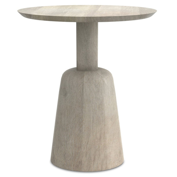 English Elm Finchley Solid Mango Wood Round Side Table with Sculptural Pedestal Base for Living Room B136P419898