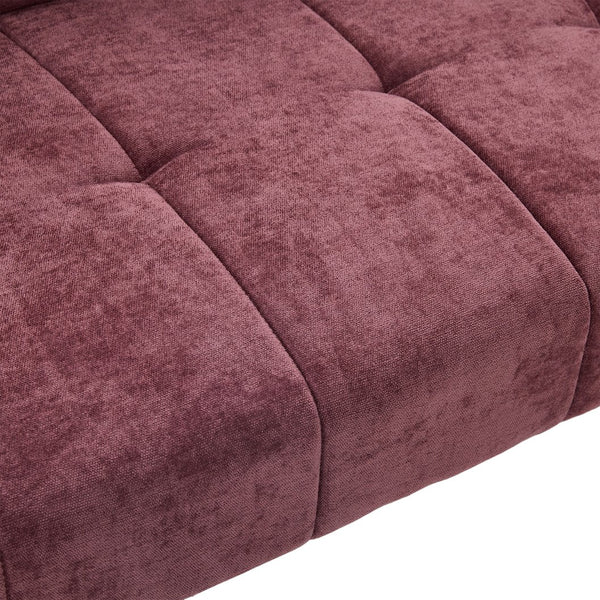 English Elm Nordic Ergonomic Double Armchair Upholstered Chenille Sofa 2-Seater Compact Lounge Chair 550LB Capacity WINE RED W395P380533