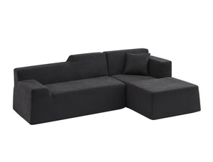 English Elm Modern Corduroy L Shaped Sectional Sofa High Back Seating for Minimalist Living Rooms W3396P414719
