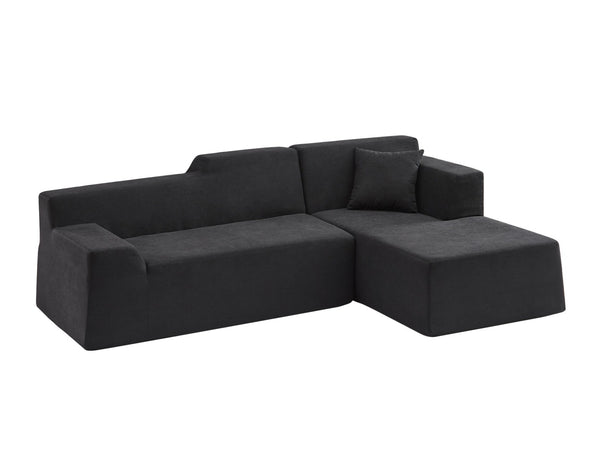 English Elm Modern Corduroy L Shaped Sectional Sofa High Back Seating for Minimalist Living Rooms W3396P414719