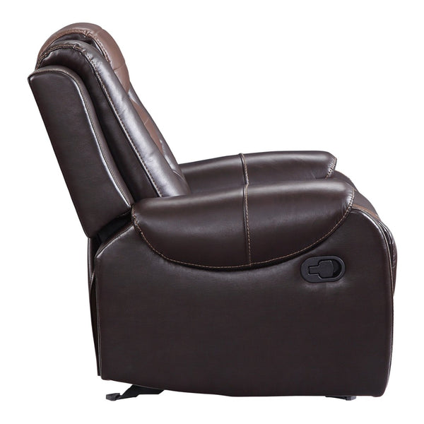English Elm Modern Faux Leather Glider Recliner with Pocket Coil Support for Formal Living Rooms B011P228566