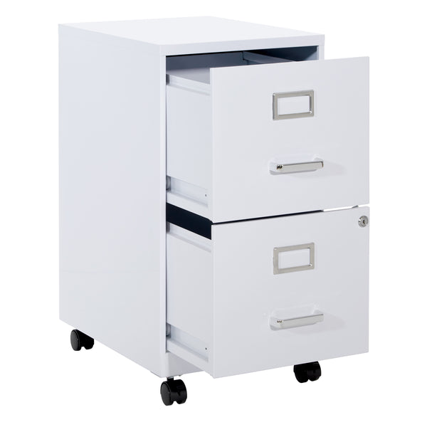 OSP Home Furnishings Metal File Cabinet White