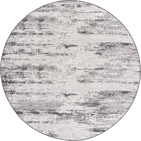 Unique Loom Outdoor Modern Cartago Machine Made Abstract Rug Charcoal, Ivory 10' 0" x 10' 0"