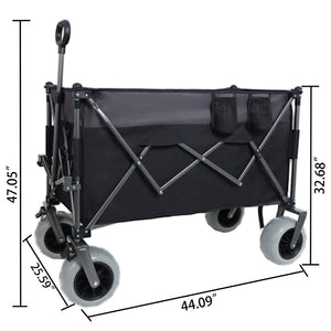 English Elm 9" Balloon Wheel Folding Wagon Heavy Duty 480lb All Terrain Oxford Fabric Cart W2932P317113
