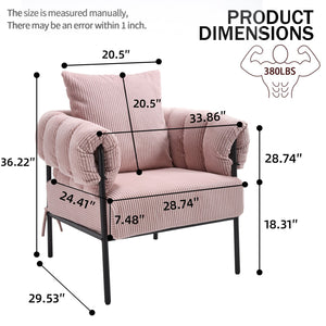 English Elm TS Modern decorative chair with plush teddy fleece upholstery and gold metal legs for luxe comfort and style Light Pink W2311P308066