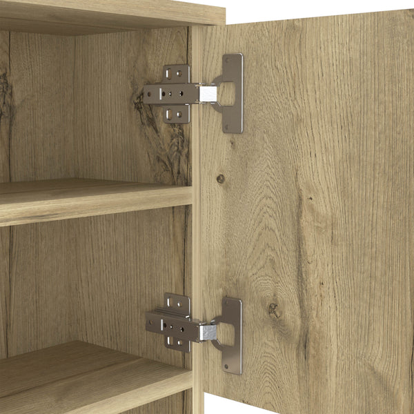 English Elm Bay Pantry Two-Door Cabinet with Drawer, Adjustable Metal Legs, Spacious Countertop & Hutch Beige 38 L x 18 W x 8 H B128P148868