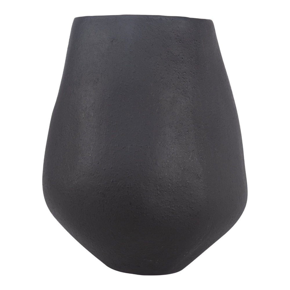 English Elm Voss Handcrafted Matte Black Sculptural Vessel in Recycled Ecomix for Shelves B2769P498403