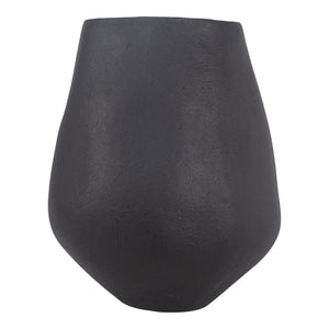 English Elm Voss Handcrafted Matte Black Sculptural Vessel in Recycled Ecomix for Shelves B2769P498403