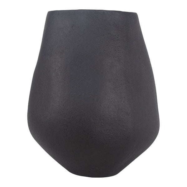 English Elm Voss Handcrafted Matte Black Sculptural Vessel in Recycled Ecomix for Shelves B2769P498403