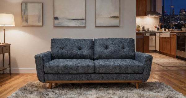 English Elm 67.7" Tufted Polyester Loveseat with Tapered Wood Legs for Mid-century Living Rooms B355P430080