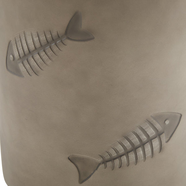 English Elm Christopher Knight Home® - 16'' MGO SIDE TABLE Fish Pattern Grey - Weatherproof Magnesium Oxide, 16" Round x 18" Tall, No Assembly N772P195843G