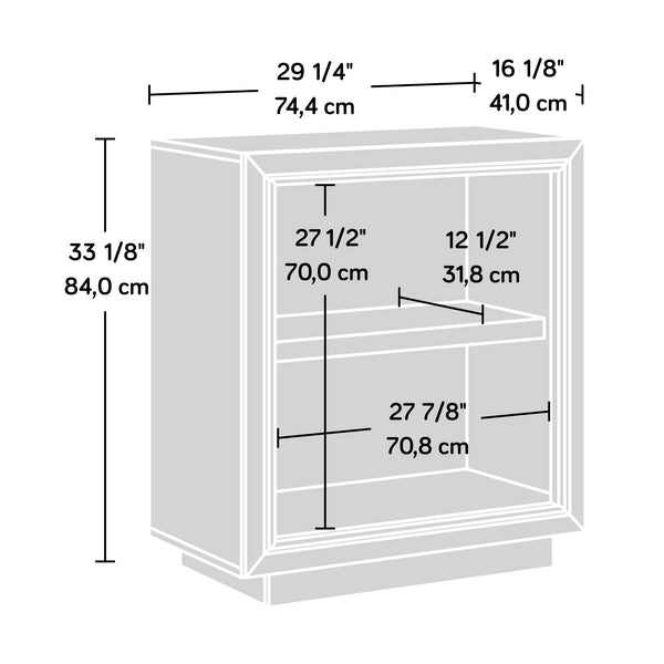 English Elm Bookcase, Engineered wood gray finish with adjustable shelf, compact durable storage for small spaces Medium grey B356P354441