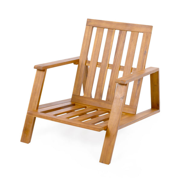 English Elm Christopher Knight Home® - Patio Lounge Chair - Weather-Resistant Beige Cushion & Teak Acacia Wood Frame For Outdoor Elegance N779P291591T