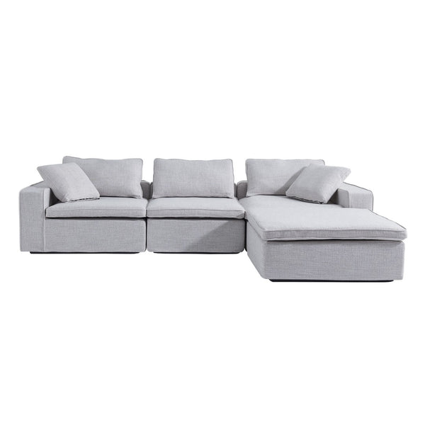English Elm Cloud Couch Modular 4 Seater Sofa with Washable Linen and Pocket Spring Cushions White W1765S00140