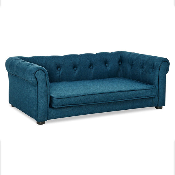 English Elm Elegant Beige Rectangle Pet Bed for Dogs 39.5"x23.6"x15", Modern Elevated Sofa Bed, Durable 100lb Capacity W487P220228