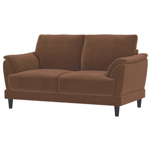 English Elm Dania Tufted Crescent Arm Loveseat Woven Upholstery Retro Mid-century Sitting Room B062P451739