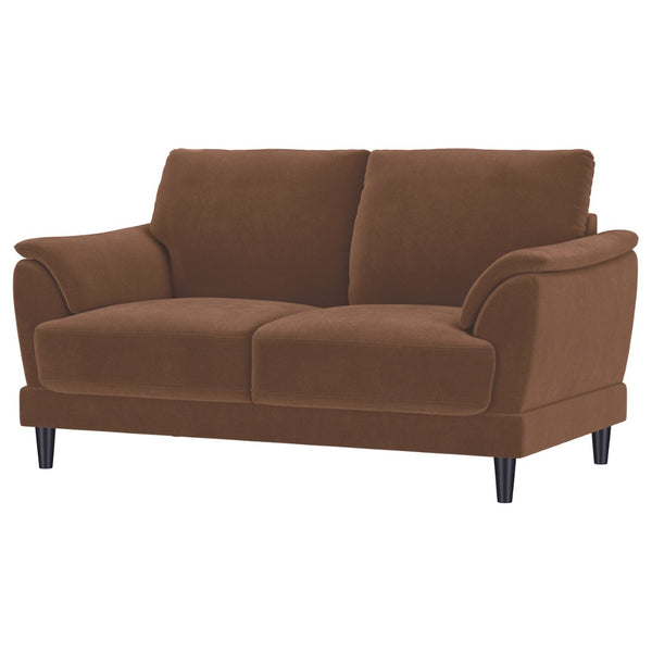 English Elm Dania Tufted Crescent Arm Loveseat Woven Upholstery Retro Mid-century Sitting Room B062P451739