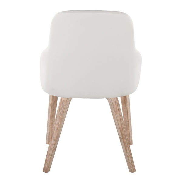 English Elm Chair Set of Two Whitewashed Bentwood Faux Leather Padded Dining Seating B202S02126