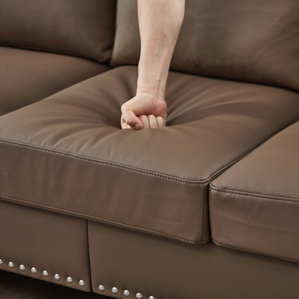 English Elm 83" Modern Classic Three-Seater Sofa with Storage, Upholstered Polyester, Solid Wood Frame, 900lb Capacity Brown W1097S00178