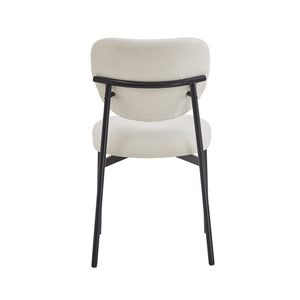 English Elm Christopher Knight Home® - Upholstered Dining Chairs with Metal Legs Set of 2 — Ergonomic Foam Seats, Rust-Resistant Durable Design Beige+Black N768P211163W