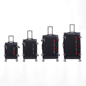English Elm Softside Expandable Spinner Luggage Set Four Piece Lightweight Travel Collection Black T3292P343396