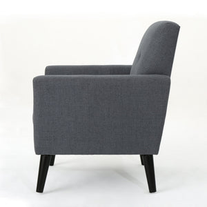 English Elm Christopher Knight Home® - CLUB Vintage-Inspired Fabric Club Chair with Nailhead Trim & Scroll Arms, Birch Legs, Contemporary Comfort DARK GREY 31.5 L x 27.75 W x 18.5 H 60848.00DGY