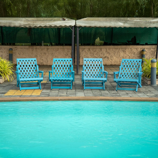 English Elm Pinecrest Outdoor Folding Lounge Chair Recycled Hdpe Reclining Patio Seat with Cushion Teal B2745P409693