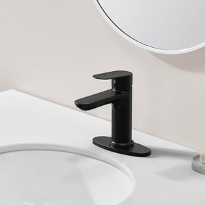 English Elm Matte Black Single Handle Bathroom Faucet For 1 Or 3 Hole Sinks - Sleek, Durable, Easy Install! T3177P289663