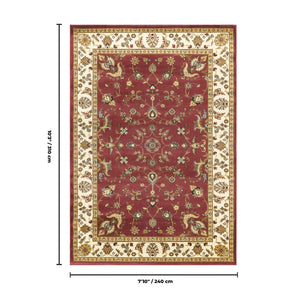 English Elm Classic All-over Traditional Pattern Area Rug Low Pile Living Room Dining Floor Cover B186P452256