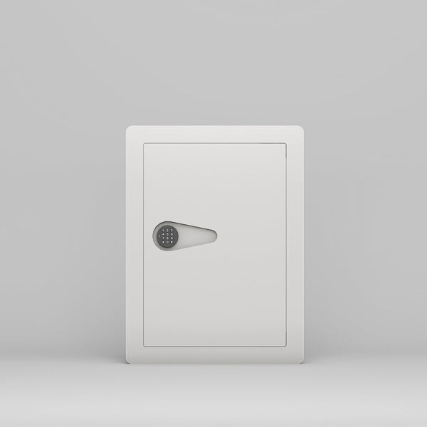 English Elm Digital Wall Hidden Safe Flat with Electronic Keypad Lock, Heavy Steel In-Wall Security Safe for Valuables and Documents Off White W396P195636