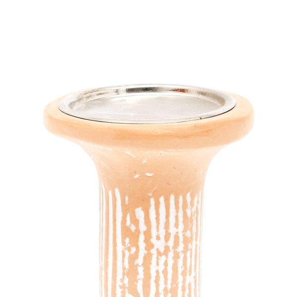 English Elm Brown Ecomix Pillar Candle Holder – Handcrafted Sustainable Decor For Elegant Home Lighting & Style B346P336889