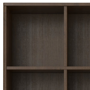 English Elm Harper Walnut Brown 9-Cube Storage Cabinet – Handcrafted Wood, Tapered Legs, Versatile Display & Organizing B136P238623